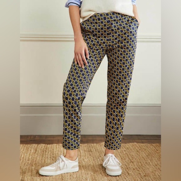 Boden Danby Pull-on chain print ankle stretch pants size 4P - Picture 3 of 15